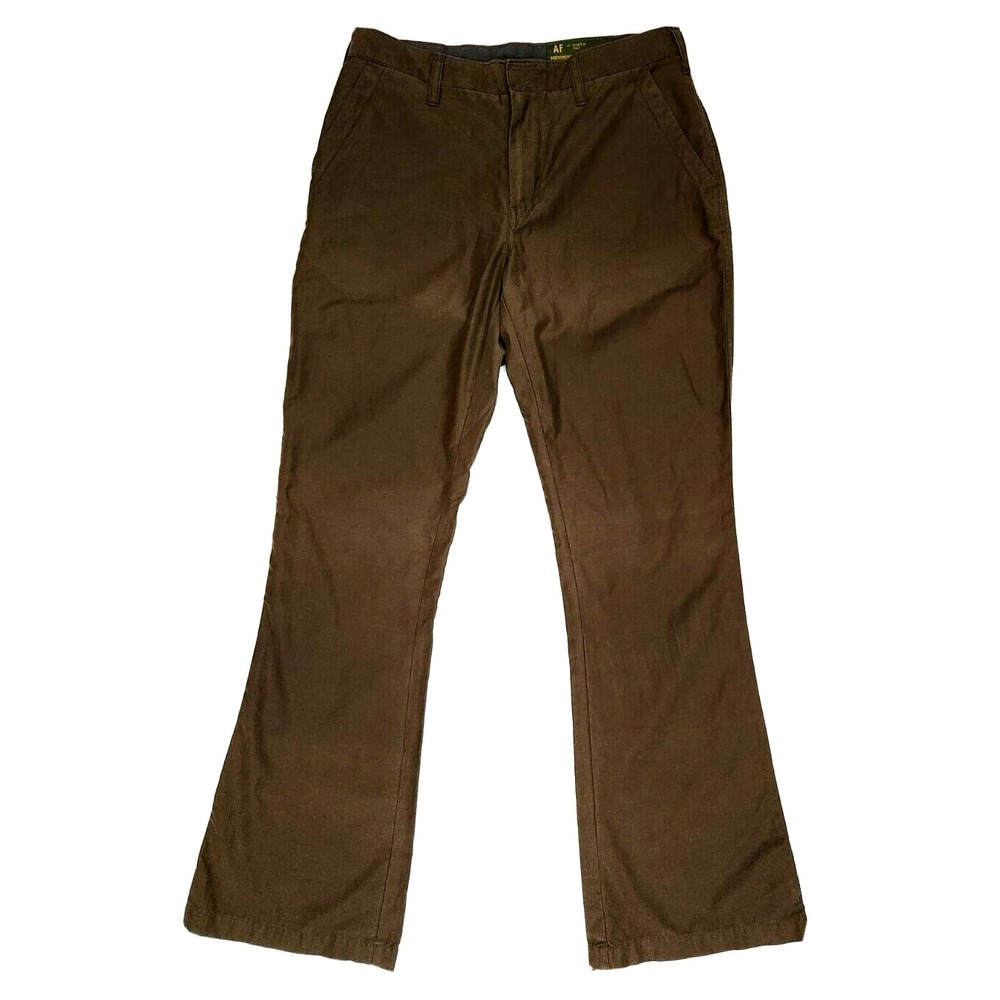 VTG Abercrombie Khaki Chino Pants Women's Size 6 Flared Stretch Y2K Nylon Blend